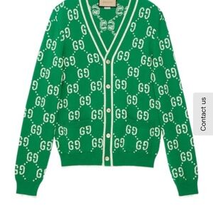 Gucci Emerald GG Patterned Cardigan
